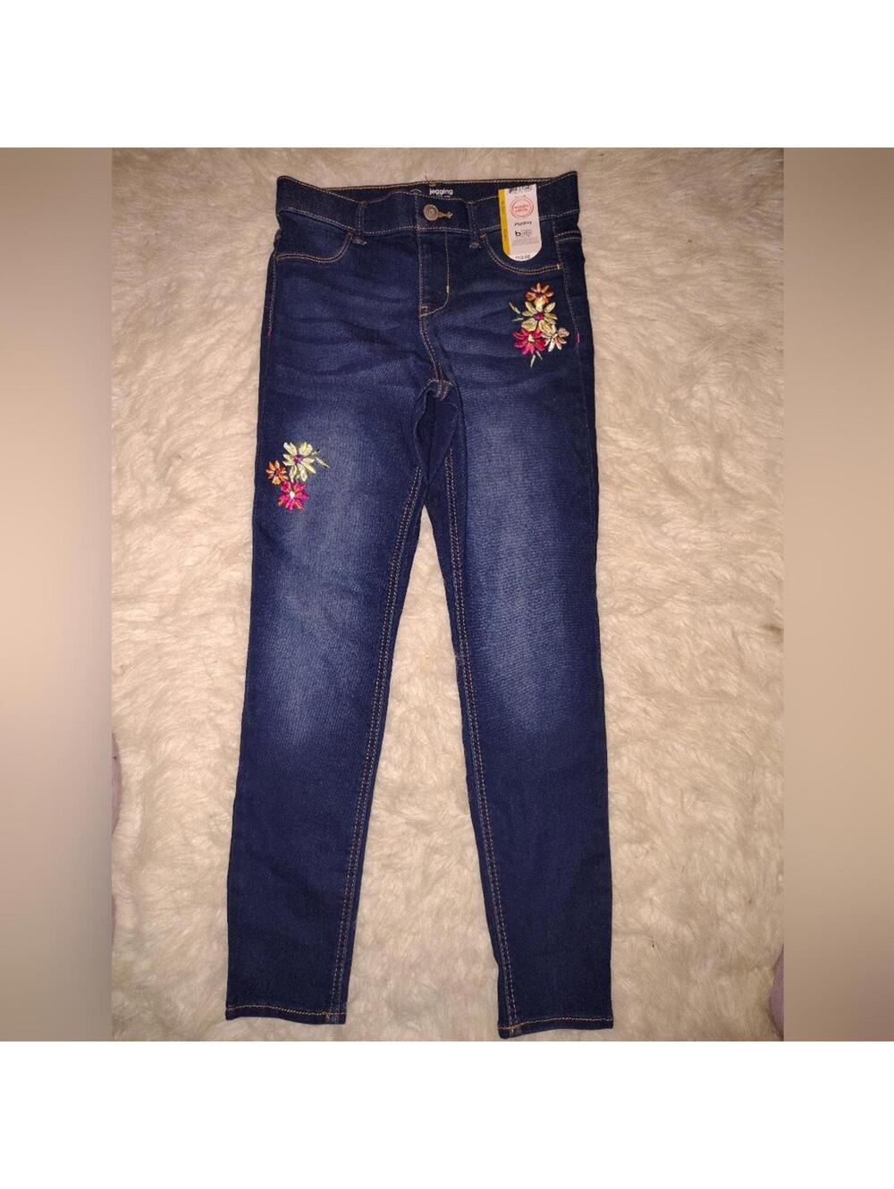 Wonder Nation Dark Blue Jeans with Colorful Embroidery